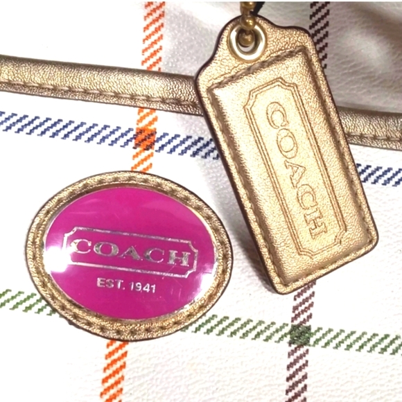 Authentic F21364 Coach Peyton TATTERSALL xl tote - Picture 6 of 13